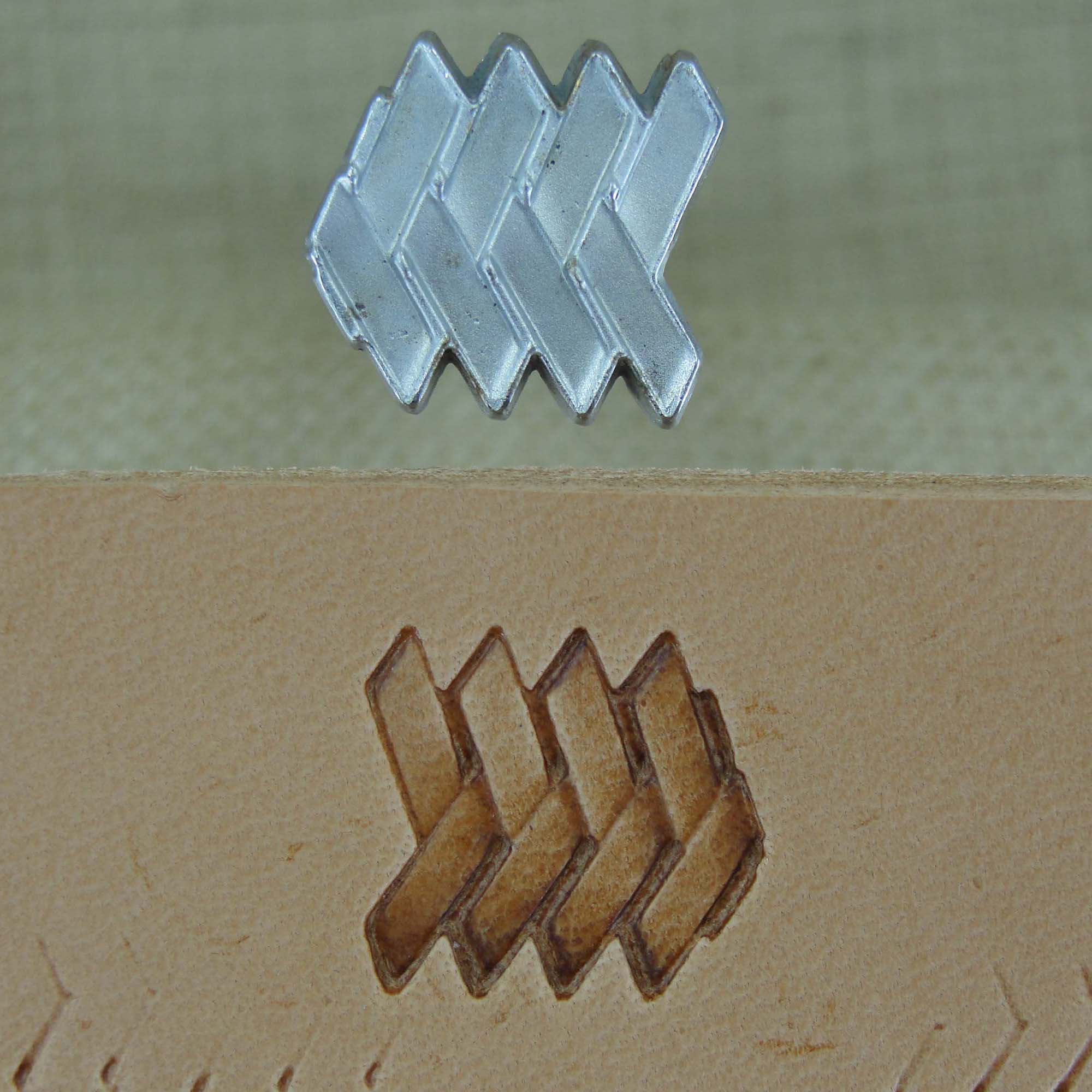 Herringbone Geometric Stamp Leather Stamping Tool Stainless Steel