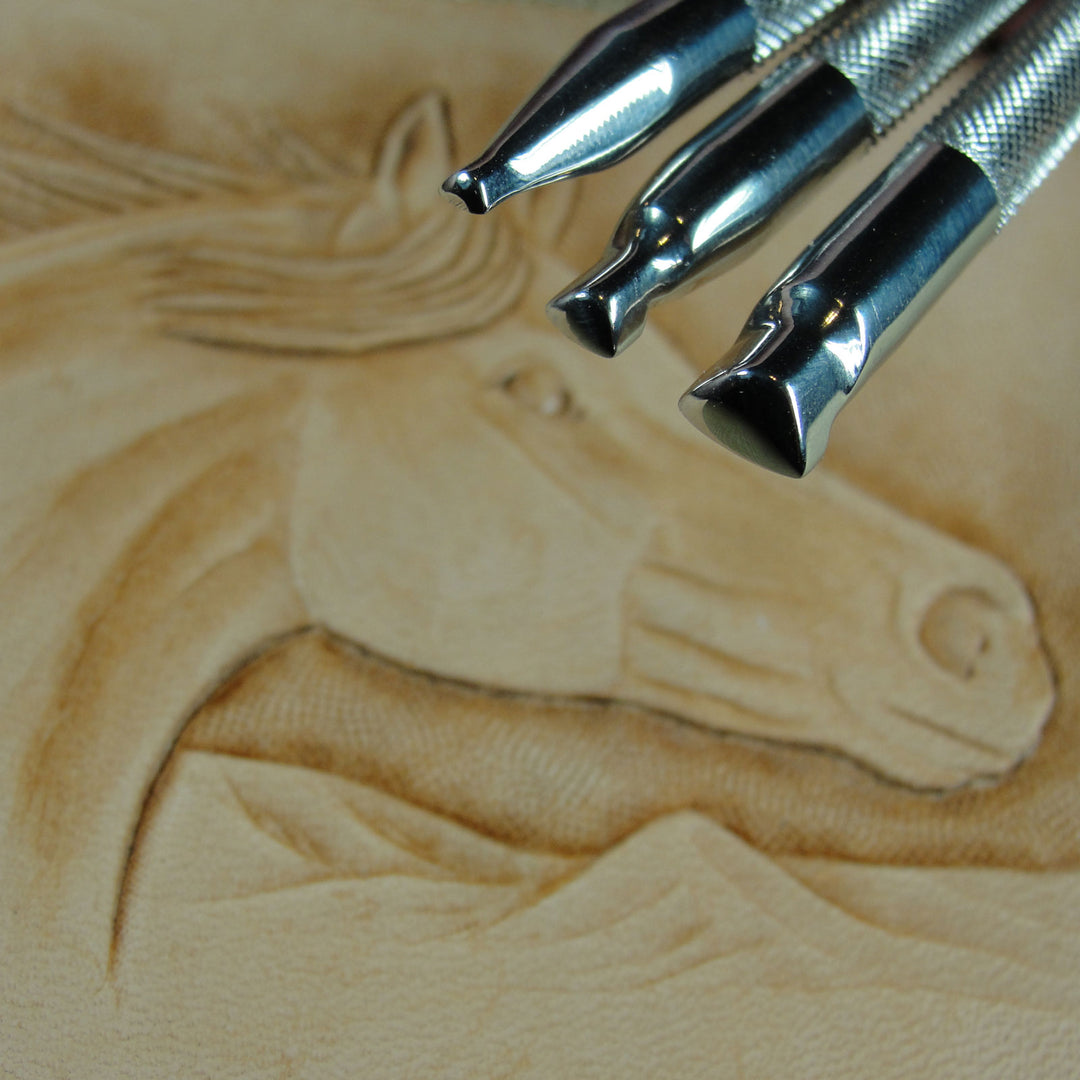 20pcs Manual Leather Craft Carving Embossing Beveler Stamping Tools Kit Set  F4M1 