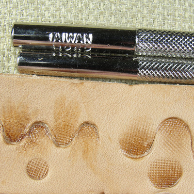 Set of 2 Checkered Round Beveler Leather Stamps | Pro Leather Carvers