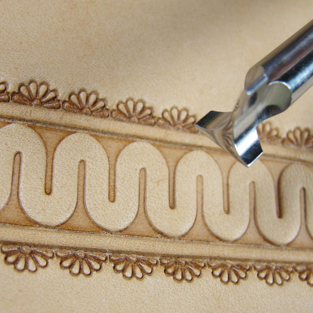 Serpentine Border Leather Stamp, Stainless Steel | Pro Leather Carvers
