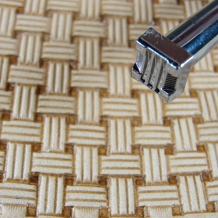 Small Lined Lattice Basket Weave Leather Stamp - Pro Leather Carvers