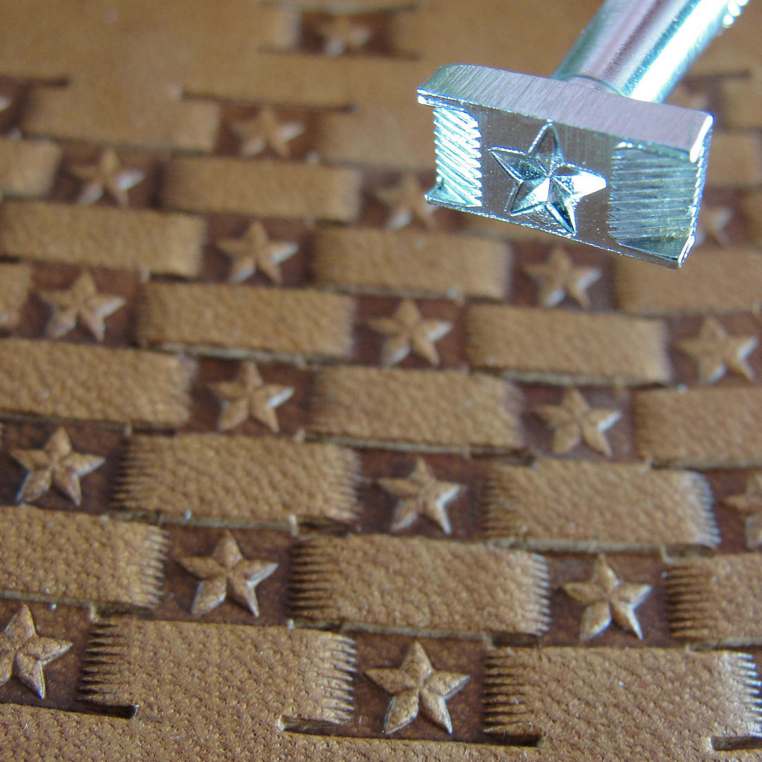 Vintage Craftool Co #508 Star Basket Weave Stamp | Pro Leather Carvers