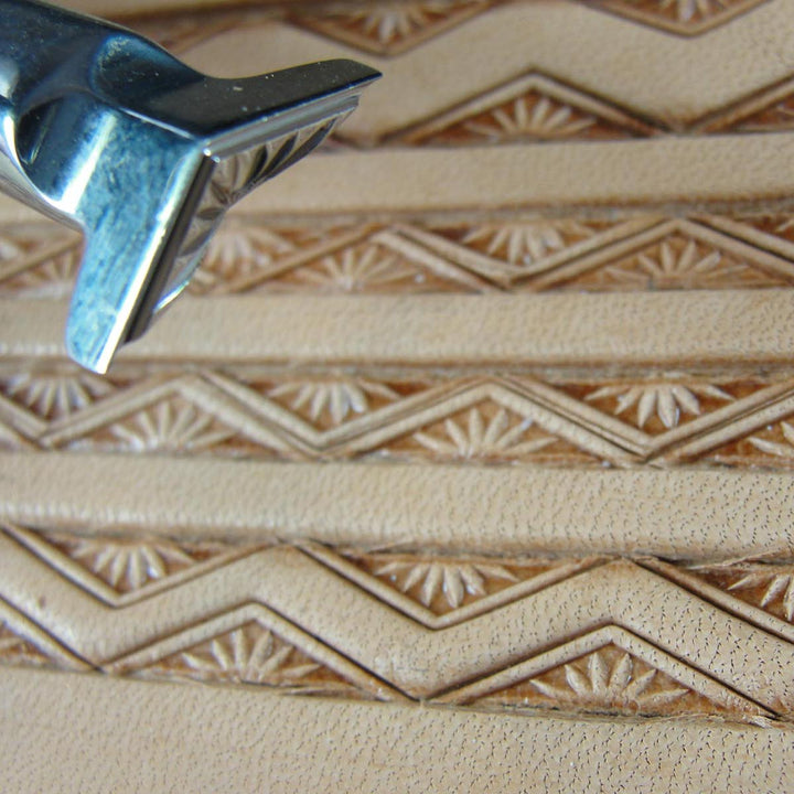 Half Diamond Lined Leather Stamp - Barry King | Pro Leather Carvers