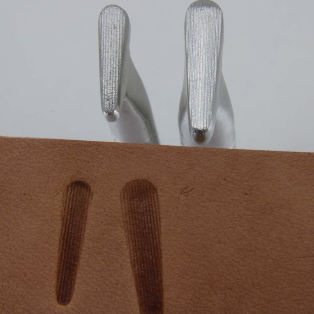 2-Piece Vertical Lined Thumb Print Stamp Set - Pro Leather Carvers