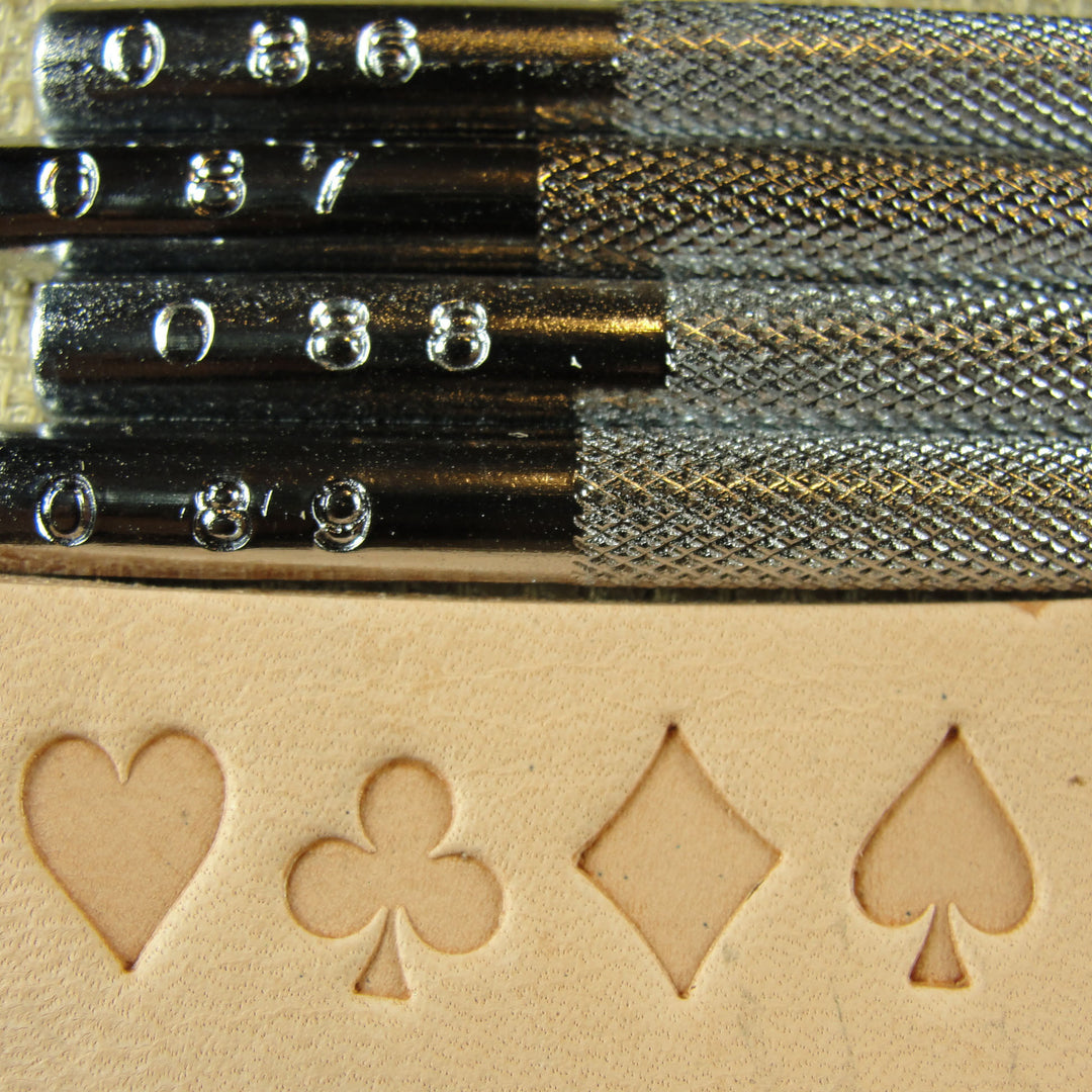 Craft Japan - Playing Card Suit Stamps (4-Piece Set, Leather Stamping Tools)