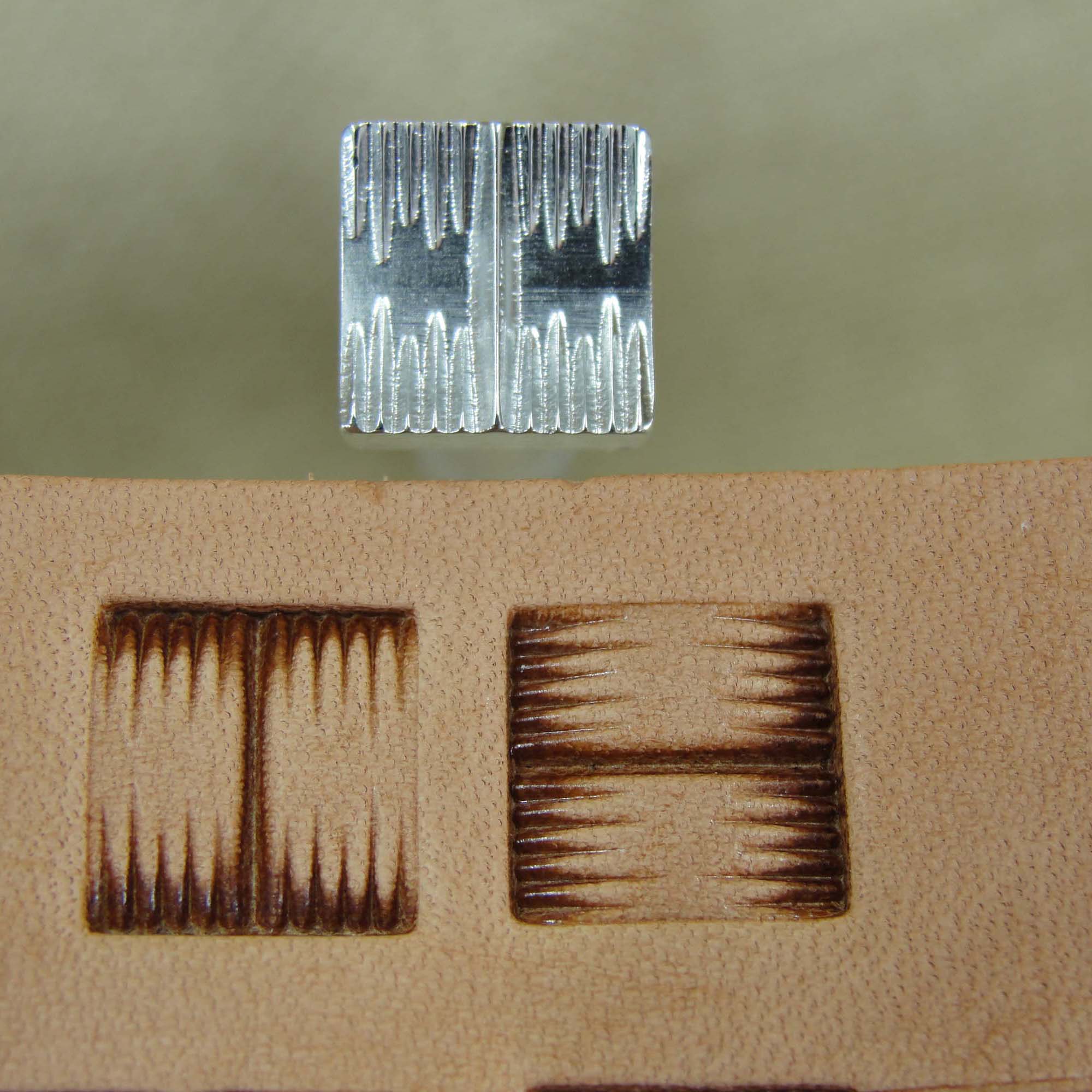 Square Basket Weave Leather Stamp Stainless Steel, Pro
