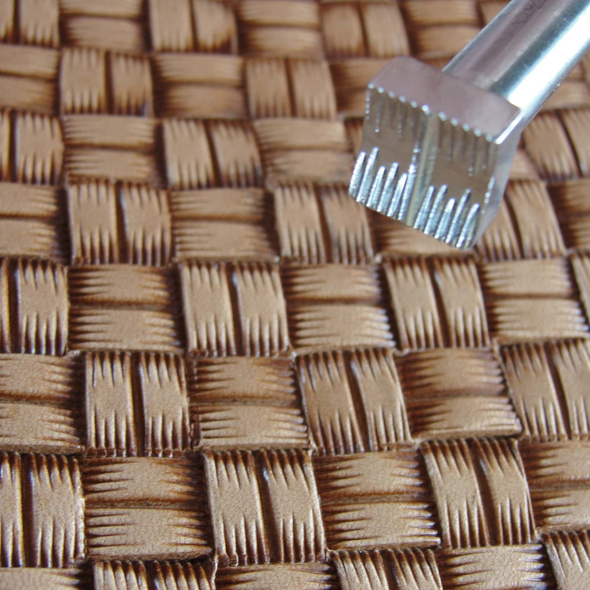 Square Basket Weave Leather Stamp Stainless Steel, Pro