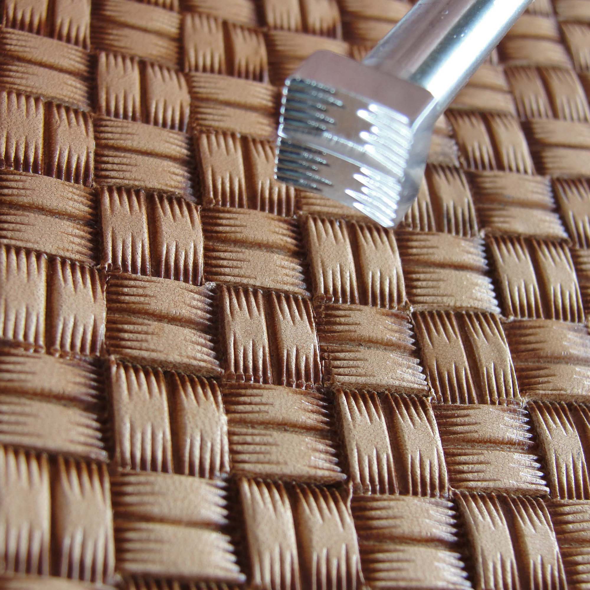 Square Basket Weave Leather Stamp Stainless Steel, Pro