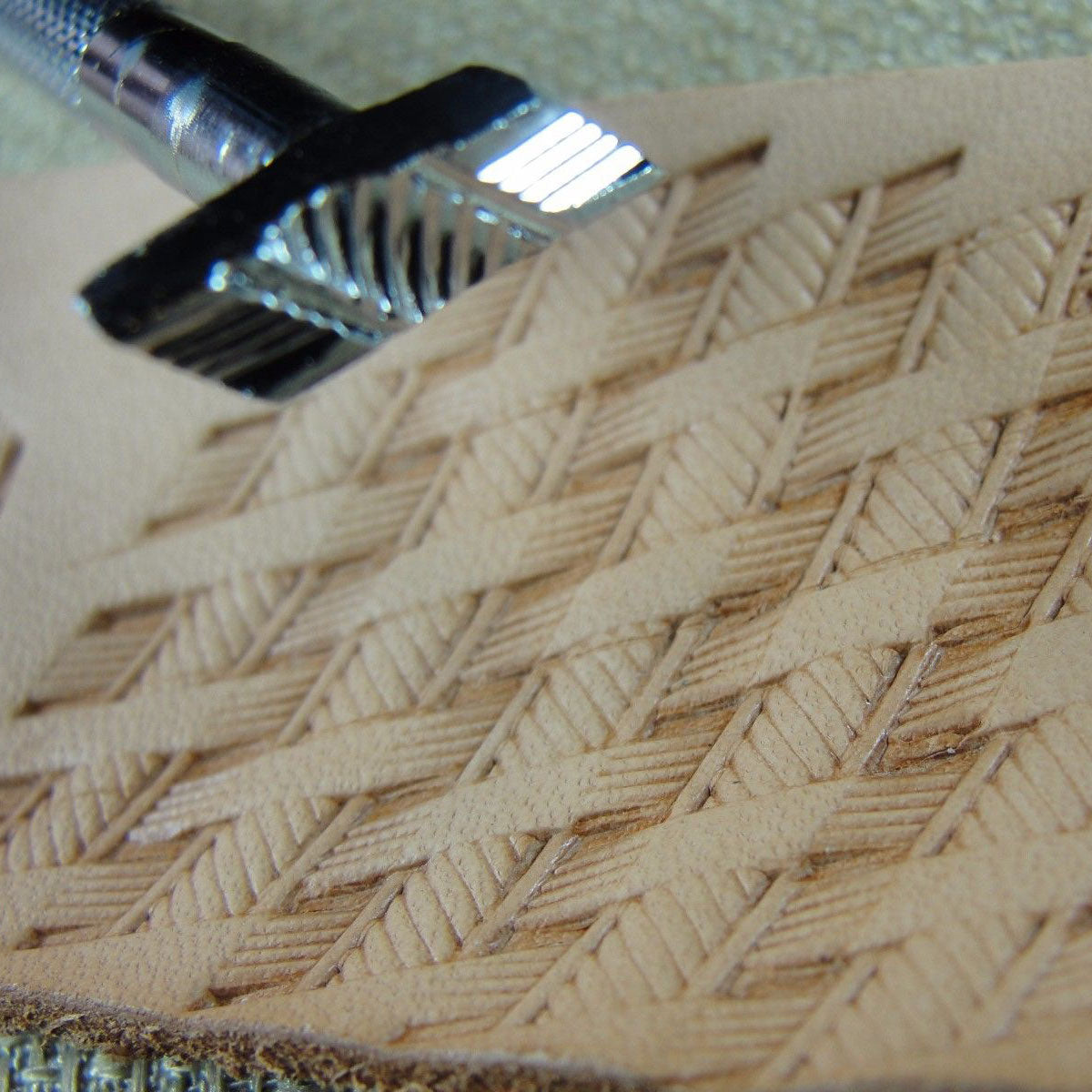 Angled Rope Basket Weave Stamp X505 Leather Stamping Tool