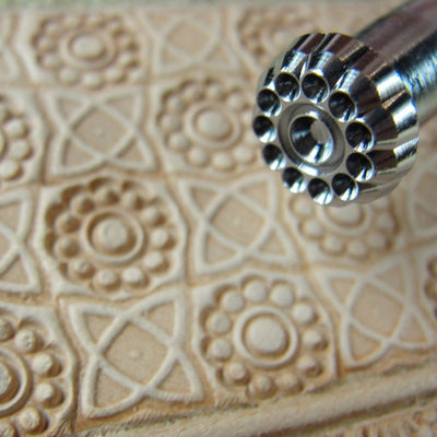 G602 11-Seed Flower Center Geom Leather Stamp | Pro Leather Carves