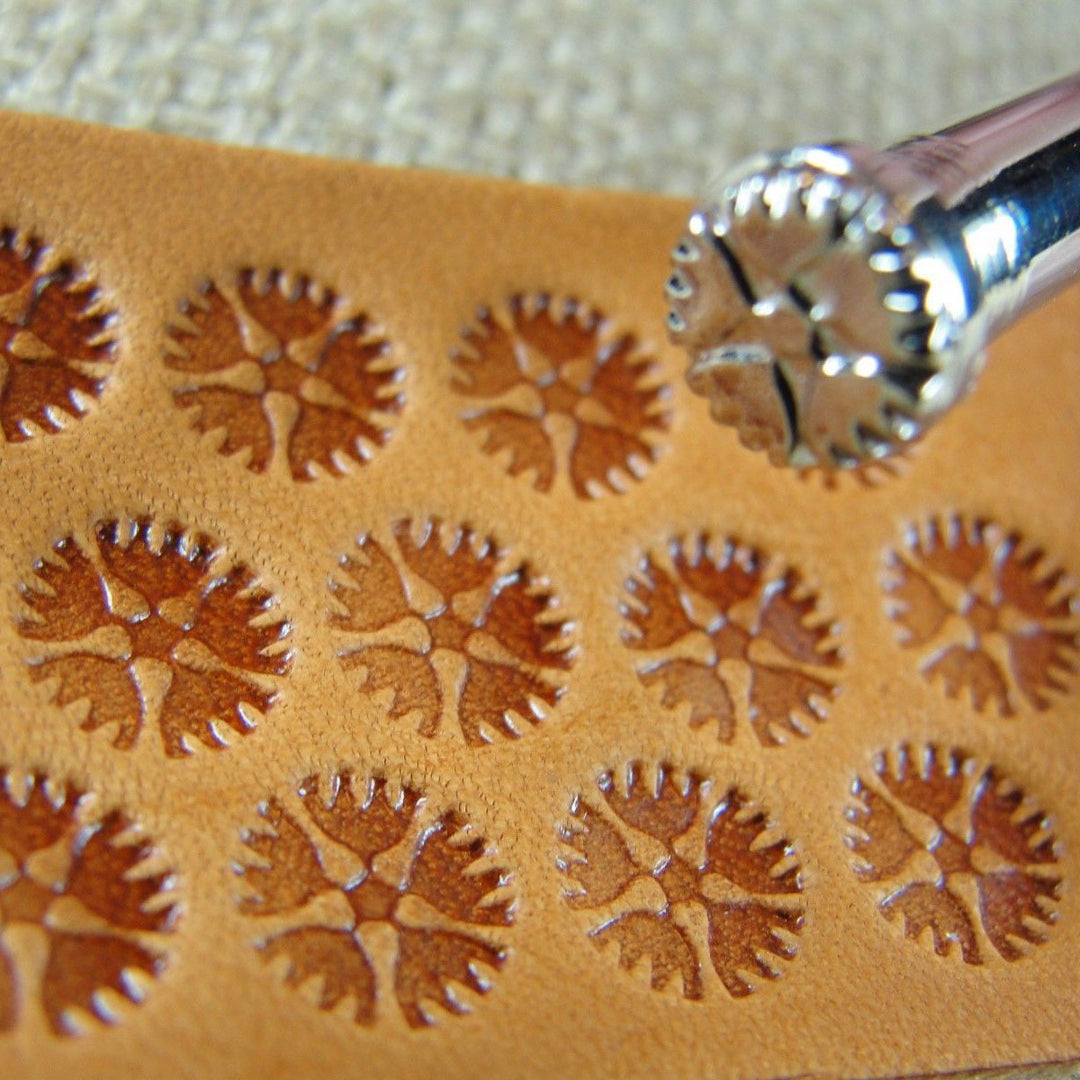 O128 Small Lined Star Round Geo Leather Stamp | Pro Leather Carvers
