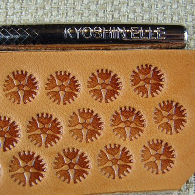 O128 Small Lined Star Round Geo Leather Stamp | Pro Leather Carvers