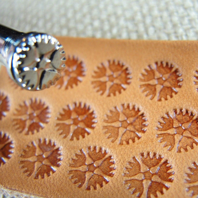 O128 Small Lined Star Round Geo Leather Stamp | Pro Leather Carvers