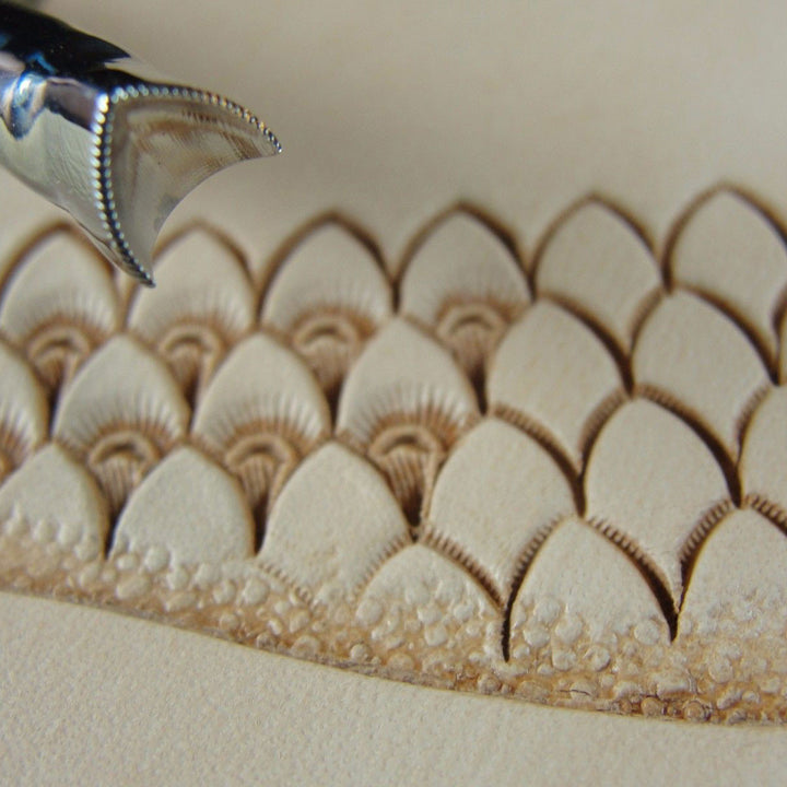 Pointed Scale Leather Stamp - Barry King Tools | Pro Leather Carvers
