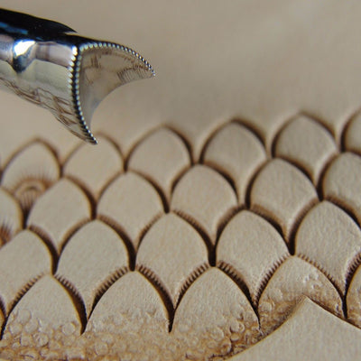 Pointed Scale Leather Stamp - Barry King Tools | Pro Leather Carvers