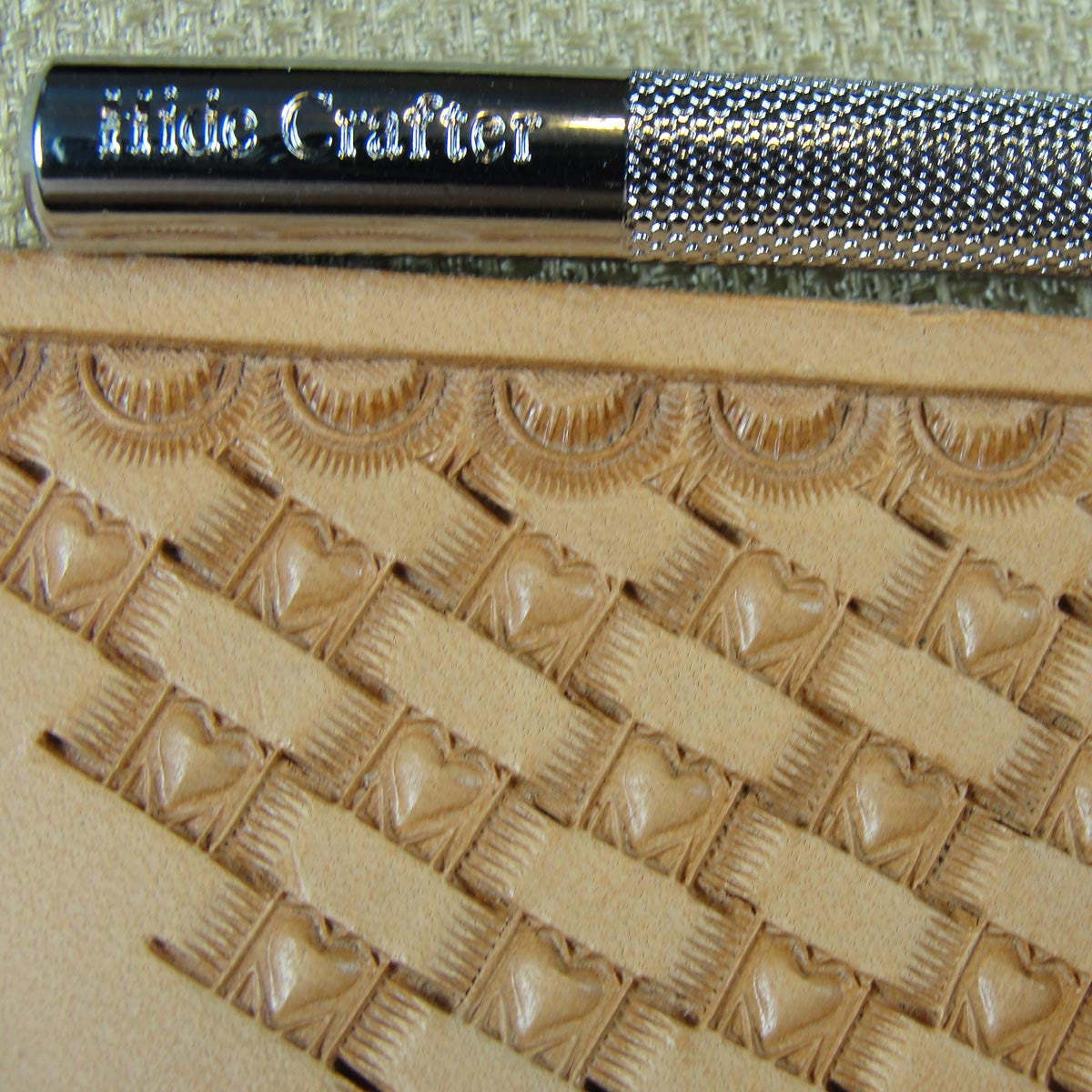 Heart Basket Weave Leather Stamp, Stamping Tool