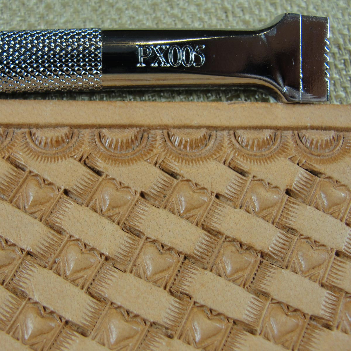 Heart Basket Weave Leather Stamp - Hide Crafter | Pro