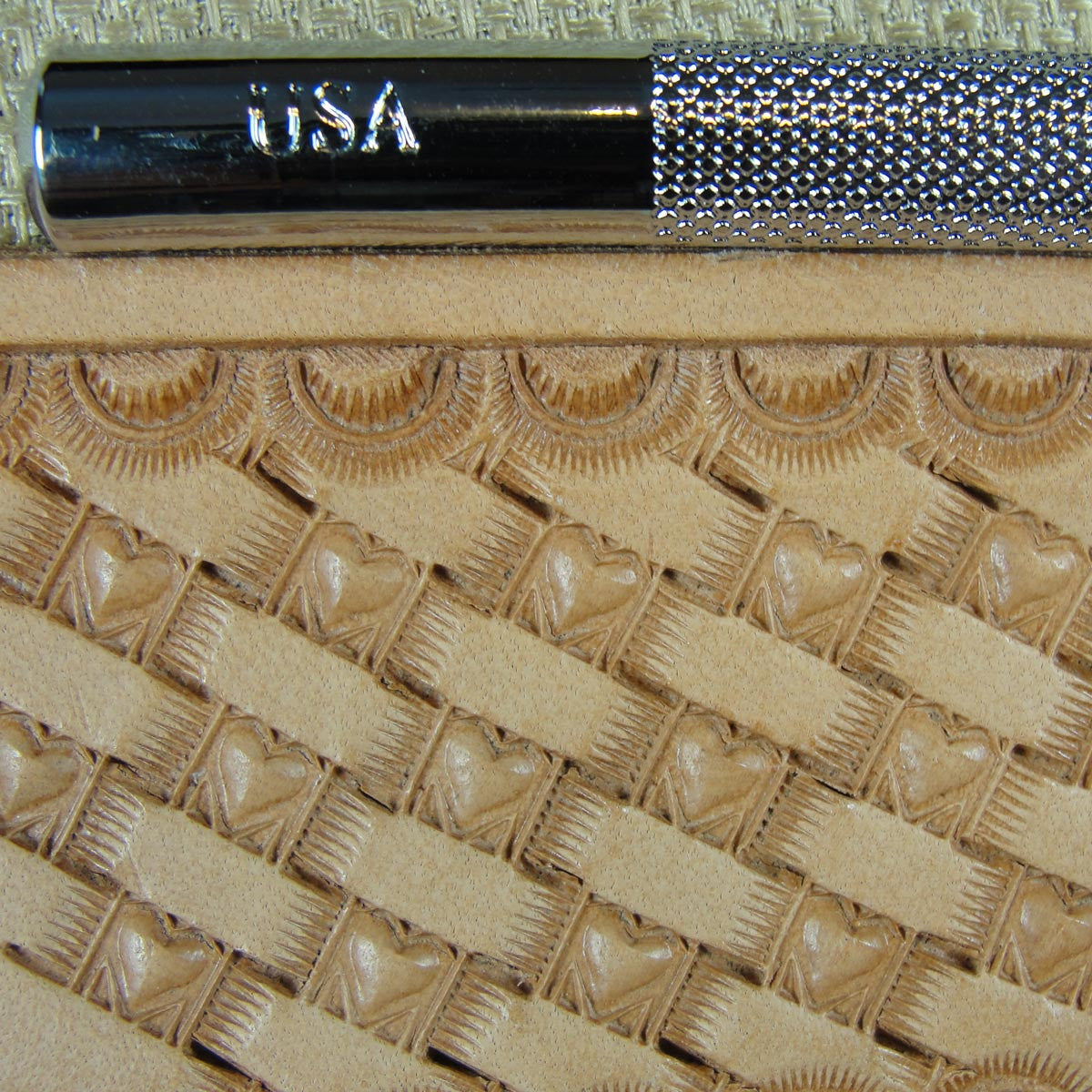 Heart Basket Weave Leather Stamp - Hide Crafter | Pro