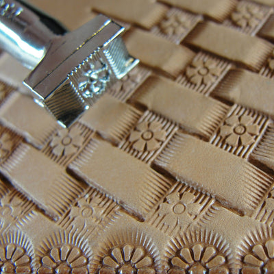 Flower Center Basket Weave Leather Stamp | Pro Leather Carvers