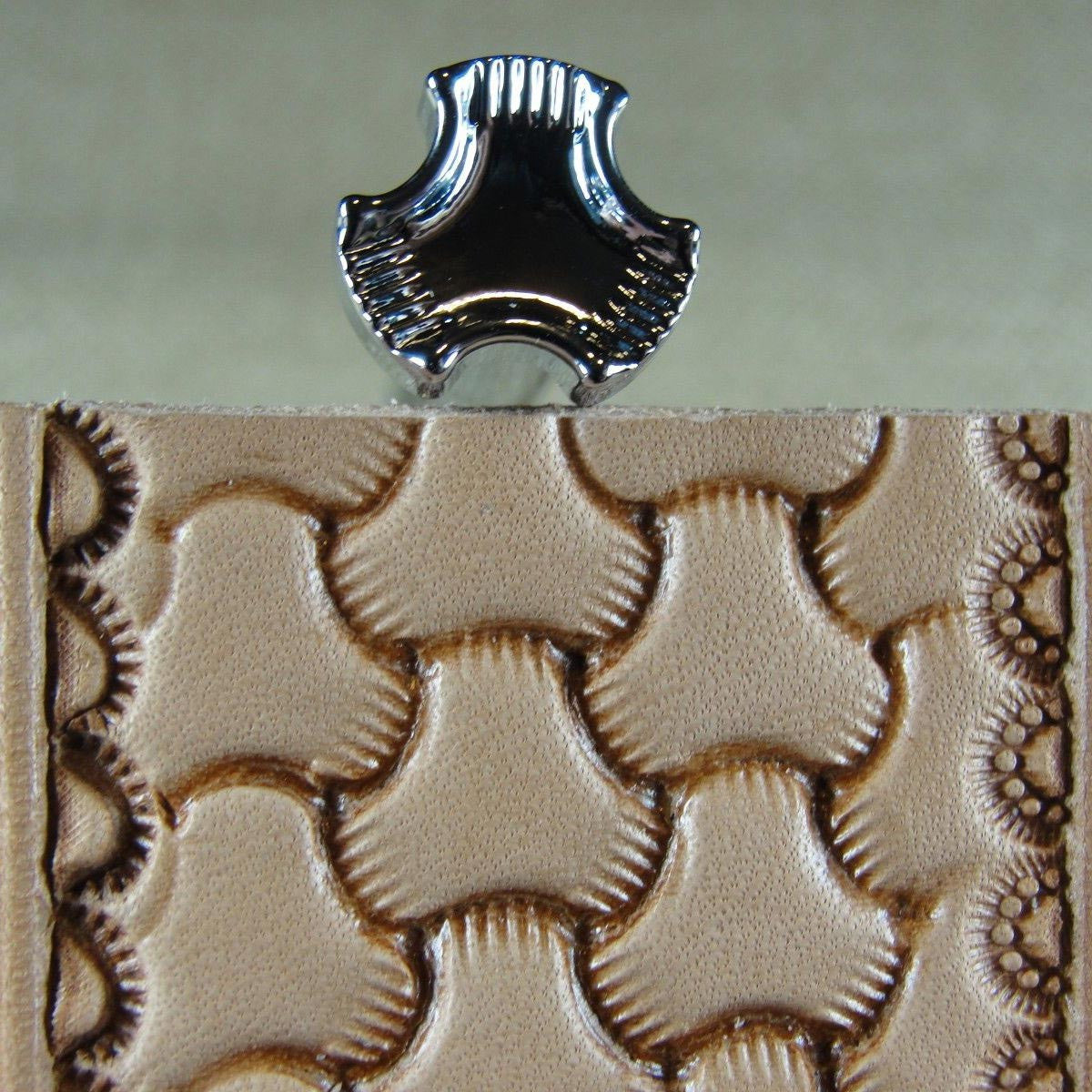 Tandy Leather Craftool X503 Lederstempel - Dreifaches Flechtmuster, Edelstahl (12x12 Mm)
