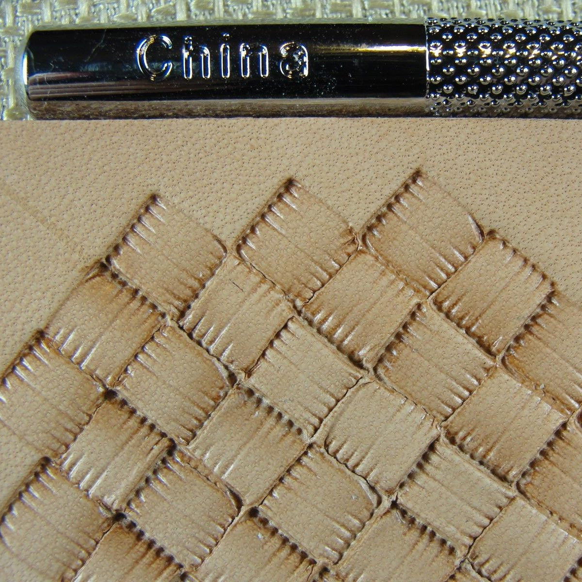 X506 Small Square Basket Weave Leather Stamp | Pro Leather Carvers