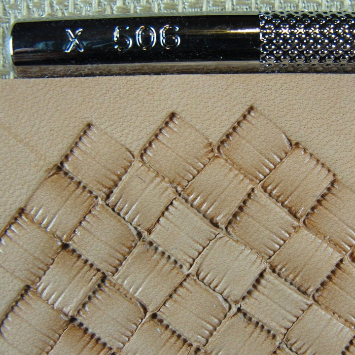 X506 Small Square Basket Weave Leather Stamp | Pro Leather Carvers